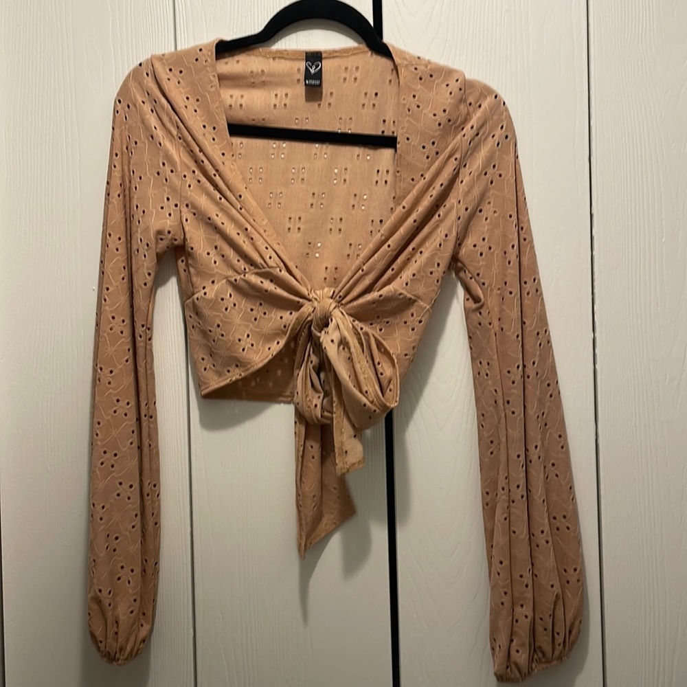 Windsor tie crop top NWOT